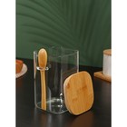 Банка стеклянная для сыпучих продуктов с бамбуковой крышкой и ложкой BellaTenero «Эко», 1,2 л, 12×10×16 см - Фото 4