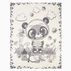 Одеяло байковое Панда 100х140см, цвет серый 400г/м хлопок100% - фото 10403015