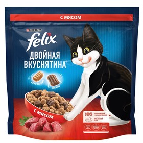 Сухой корм Felix "Двойная вкуснятина" для кошек, мясо, 1.3 кг 9583150