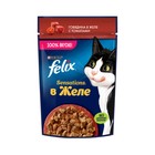 Влажный корм Felix Sensations для кошек, говядина/томат в желе, 75 г - фото 10827179