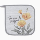 Кухонный набор Этель "Yellow poppies": варежка 20х27 см, прихватка 19х19 см, 100% хлопок, 250 г/м2 9525929