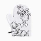 Кухонный набор «Доляна» Plant leaves: варежка 20×27 см, прихватка 19×19 см, 100% хлопок, 250 г/м² - фото 45716196
