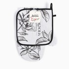 Кухонный набор «Доляна» Plant leaves: варежка 20×27 см, прихватка 19×19 см, 100% хлопок, 250 г/м² - Фото 6