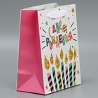 Пакет подарочный ламинированный двухсторонний, упаковка, «С Днем рождения», MS 18 х 23 х 10 см - фото 292577335