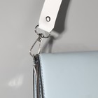 Ручка для сумки из натуральной кожи, регулируемая, с карабинами, 60 ± 2 см × 2,5 см, цвет белый/серебряный - фото 6875617