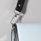 Ручка для сумки из натуральной кожи, регулируемая, с карабинами, 60 ± 2 см × 2,5 см, цвет чёрный/серебряный - фото 6875631