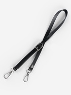 Ручка для сумки из натуральной кожи, регулируемая, с карабинами, 60±2 см × 1.2 см, цвет чёрный, серебряный - Фото 2