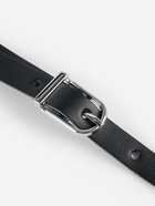 Ручка для сумки из натуральной кожи, регулируемая, с карабинами, 60±2 см × 1.2 см, цвет чёрный, серебряный - Фото 3