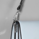 Ручка для сумки из натуральной кожи, регулируемая, с карабинами, 60 ± 2 см × 1,2 см, цвет чёрный/серебряный - фото 6875645