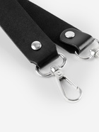 Ручка для сумки из натуральной кожи, с карабинами, 30 ± 2 см × 2.5 см, цвет чёрный/серебряный - Фото 2