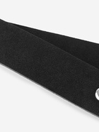 Ручка для сумки из натуральной кожи, с карабинами, 30 ± 2 см × 2.5 см, цвет чёрный/серебряный - Фото 3