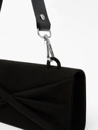 Ручка для сумки из натуральной кожи, с карабинами, 30 ± 2 см × 2.5 см, цвет чёрный/серебряный - Фото 4