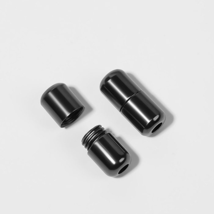 Фиксатор для шнурков, пара, d = 8 мм, 1,8 см, цвет чёрный никель - фото 1907687705