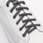 Шнурки для обуви, пара, круглые, со светоотражающим узором, d = 6 мм, 110 см, цвет серый/чёрный - Фото 2