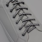 Шнурки для обуви, пара, круглые, со светоотражающим узором, d = 6 мм, 110 см, цвет серый/чёрный - Фото 3