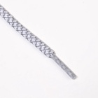 Шнурки для обуви, пара, круглые, со светоотражающим узором, d=6 мм, 110 (±10) см, белые, светло-серые - Фото 4