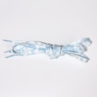Шнурки для обуви, пара, плоские, 8 мм, 120 см, цвет белый/голубой - Фото 3