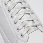 Шнурки для обуви, пара, плоские, 8 мм, 120 см, цвет белый/серый - Фото 2