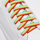 Шнурки для обуви, пара, плоские, 8 мм, 120 см, цвет «радужный» - Фото 2