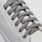 Шнурки для обуви, пара, плоские, со светоотражающим узором, 8 мм, 120 см, цвет серый - Фото 2