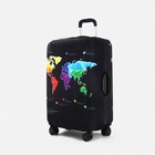Чехол на чемодан 20", цвет чёрный/разноцветный - фото 4313726