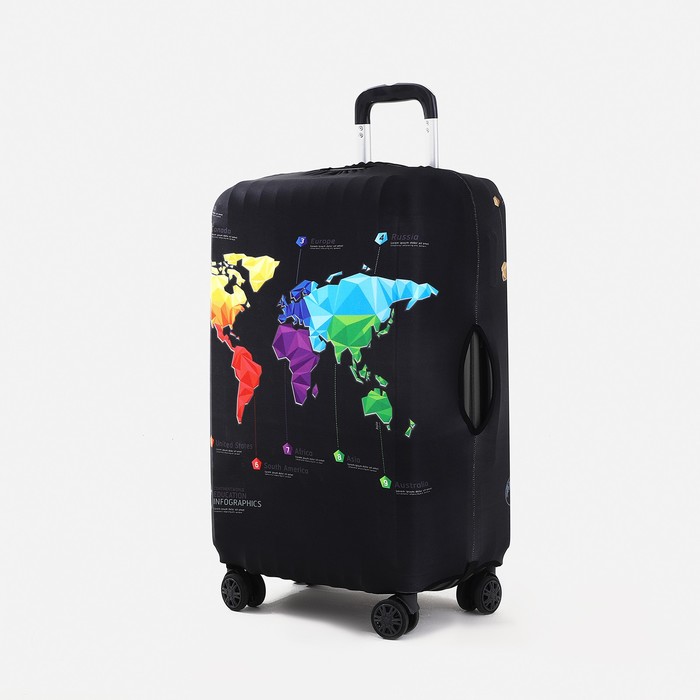 Чехол на чемодан 24", цвет чёрный/разноцветный - Фото 1
