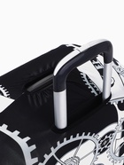 Чехол на чемодан на колёсах, 20" (S), с принтом, чёрный/серый - Фото 3