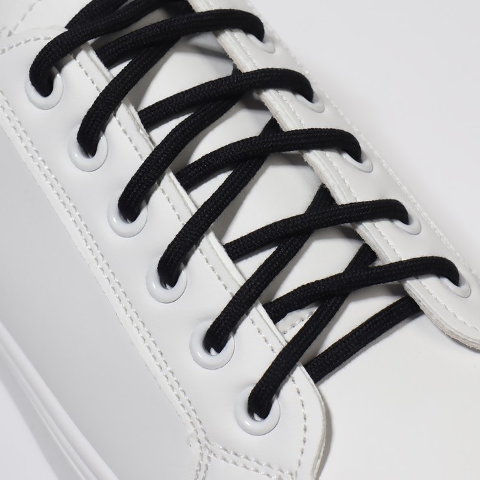 Шнурки для обуви, кевларовые, пара, круглые, d = 4 мм, 180 см, цвет чёрный - фото 1907688006