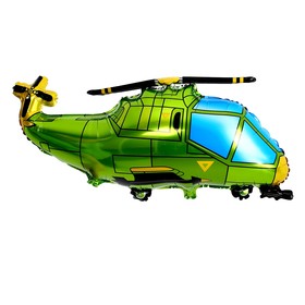 Шар фольгированный 31" «Вертолёт», зелёный