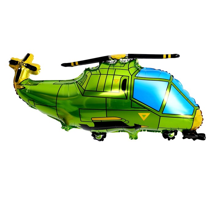 Шар фольгированный 31" «Вертолёт», зелёный - Фото 1
