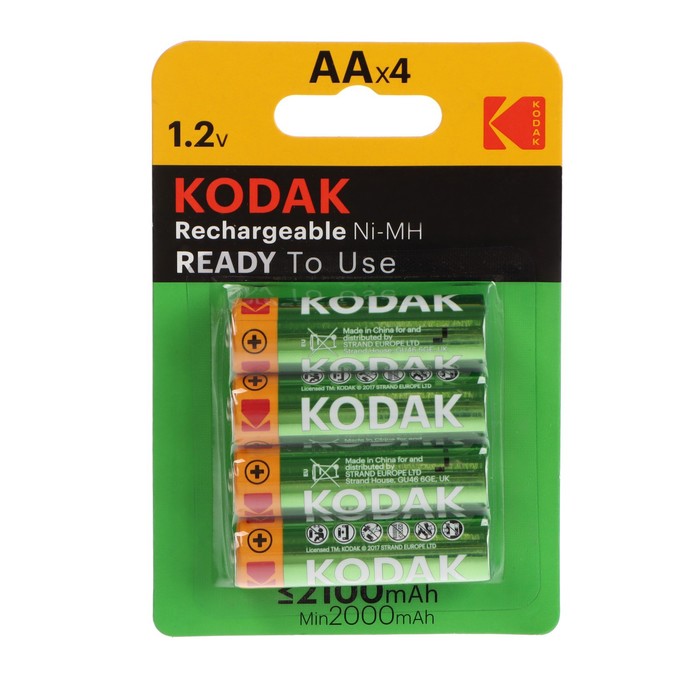 Аккумулятор Kodak, Ni-Mh, AA, HR6-4BL, 2100 мАч, блистер, 4 шт. - Фото 1