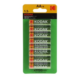 Аккумулятор Kodak, Ni-Mh, AA, HR6-8BL, 2700 мАч, блистер, 8 шт.