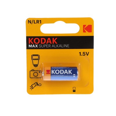 Батарейка алкалиновая Kodak Max Super, LR1-1BL (KN-1), 1.5 В, блистер, 1 шт.