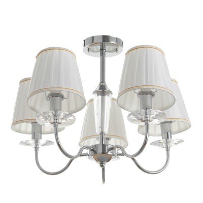 Люстра потолочная BayerLux «Авиталь», 5xЕ14, 40 Вт, хром, 58×58×80 см