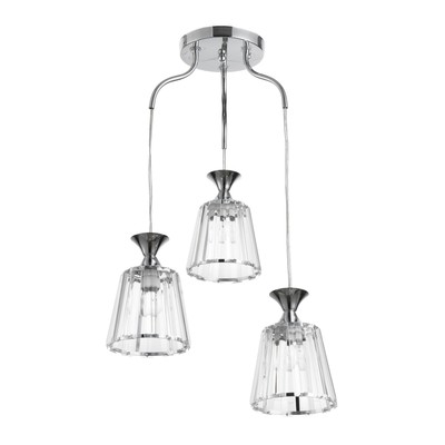 Люстра BayerLux «Дейбен» 3хЕ27 40 Вт серебро 35×35×65 см