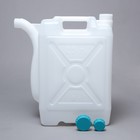Канистра пищевая «Бочонок», 25 л, пластиковая, со сливом, белая - Фото 2