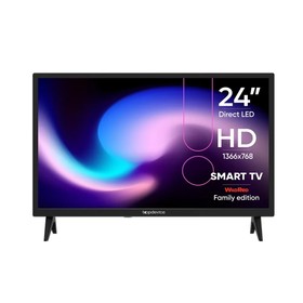 Телевизор Topdevice TDTV24BS01HBK, 24", 1366x768,DVB-T2/C/S2,HDMI 3, USB 2, Smart TV, чёрный