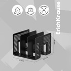 Лоток для бумаг ErichKrause, А4, вертикальный, 3 отделения, чёрный - Фото 3