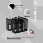 Лоток для бумаг ErichKrause, А4, вертикальный, 3 отделения, чёрный - Фото 1