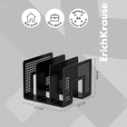 Лоток для бумаг ErichKrause, А4, вертикальный, 3 отделения, чёрный - Фото 2