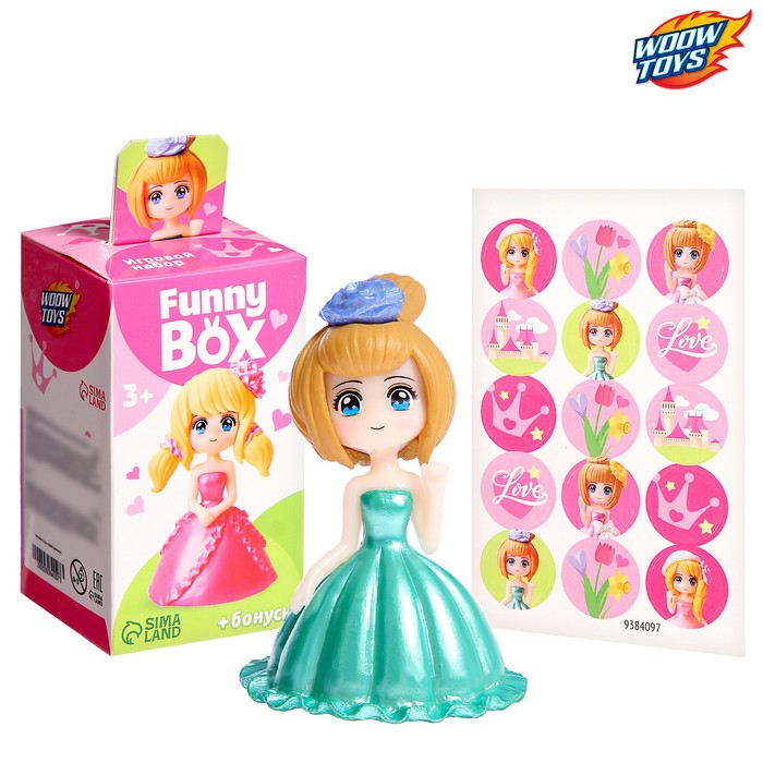 Игрушка - сюрприз Funny Box «Принцессы»: фигурка, наклейки, МИКС