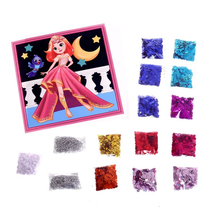 УЦЕНКА Набор для творчества «Аппликация пайетками. Сказочная принцесса» - Фото 1