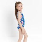 Купальник слитный, цвет синий/фламинго, рост 98 см - фото 22144281