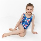 Купальник слитный, цвет синий/фламинго, рост 98 см - фото 22144282