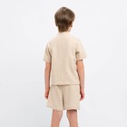 Комплект для мальчика (рубашка, шорты) MINAKU цвет бежевый, рост 122 - Фото 3