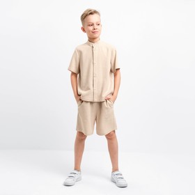 Комплект для мальчика (рубашка, шорты) MINAKU цвет бежевый, рост 152