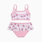 Купальник раздельный для девочки, цвет розовый, рост 128-134 см - фото 22144876