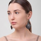 Серьги висячие «Шелест» восточная капля, ажур, блестка, цвет чёрный, 7.5 см - Фото 4