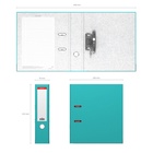 Папка-регистратор А4, 70 мм, ErichKrause, Standard, бумвинил, с этикеткой на корешке, нижний металлический кант, бирюзовая - Фото 4