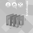 Лоток для бумаг ErichKrause, А4, вертикальный, 3 отделения, серый - Фото 3